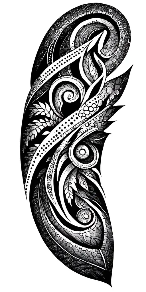 tribal tattoo with slightly faded colours tattoo design idea