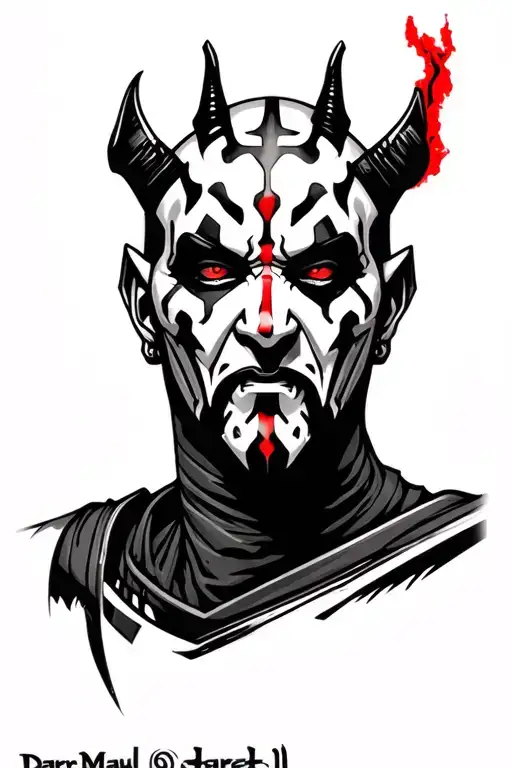 Darth Maul arm sleeve tattoo design idea