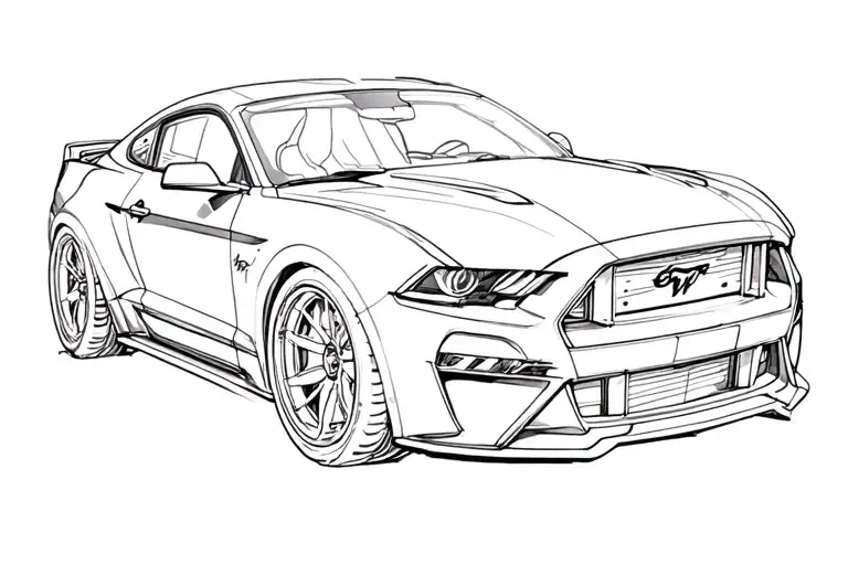 ford mustang spider tattoo design idea