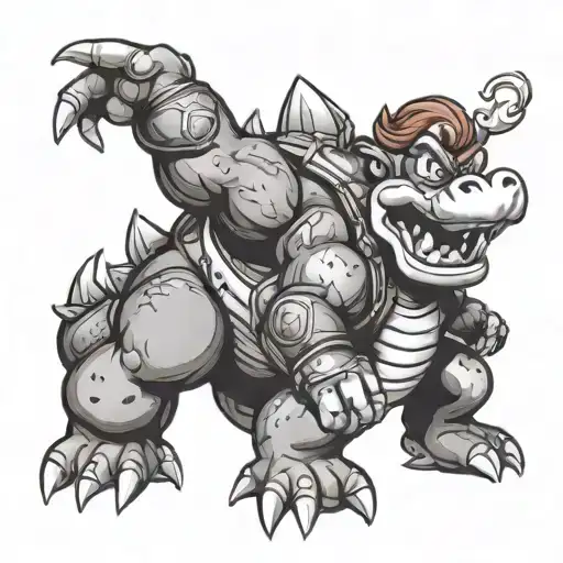 super Mario and bowser tattoo design idea