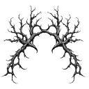 Smooth, branching lines like soft energy veins. Organic and calm, no shading, natural anatomical flow. tattoo design idea