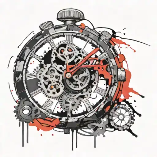 watch horloge mechanic suspension mtb race car tattoo design idea