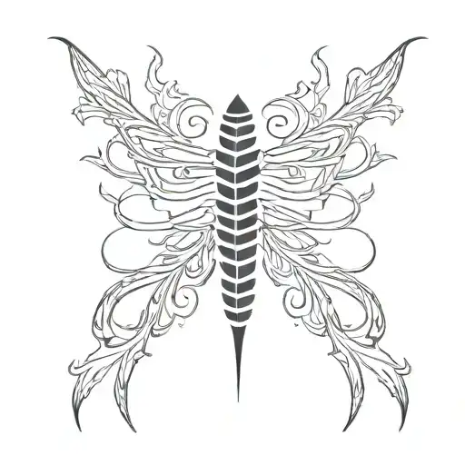 Tatto for spinal with Zhavia name on the middle tattoo design idea
