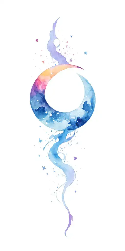 witchcraft moons tattoo design idea