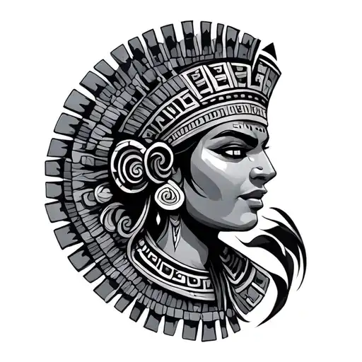 itzamna mayan tattoo design idea