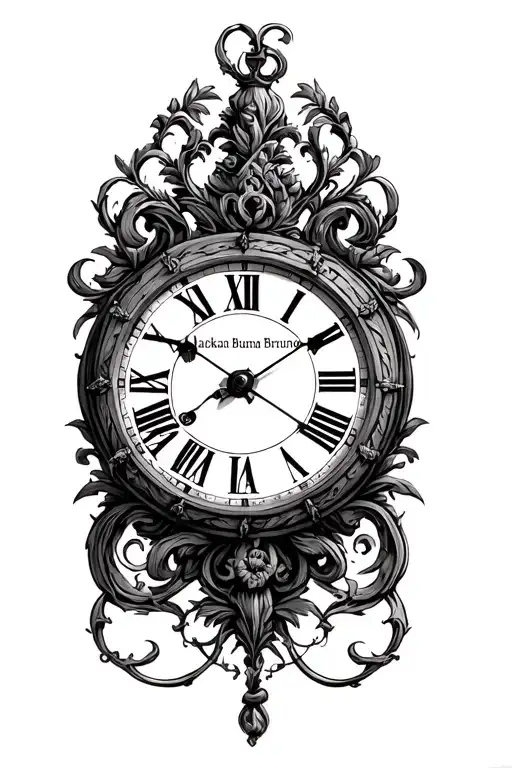 Jakoa Malcolm Bruno Weetra old English font, clock showing time 12:18am on March 14th 2025 also in old English tattoo design idea