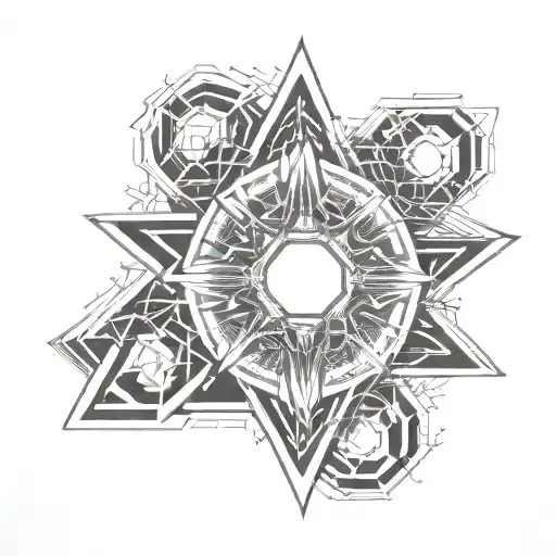 minimalist and abstract bird's eye view ring with geometric patterns tattoo design idea