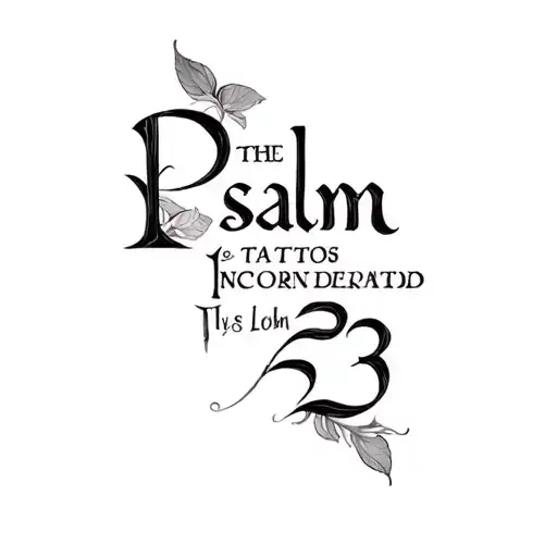 psalm 23 incorporated tattoo design idea