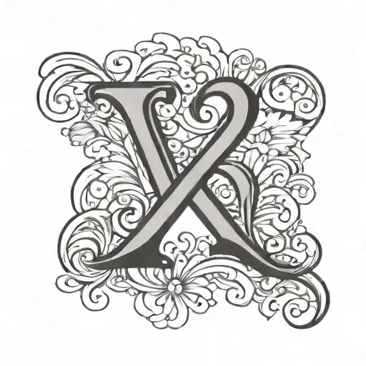 Two E initial with a heart tattoo design idea
