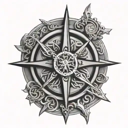 celtic compass tattoo design idea