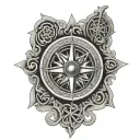 celtic compass tattoo design idea