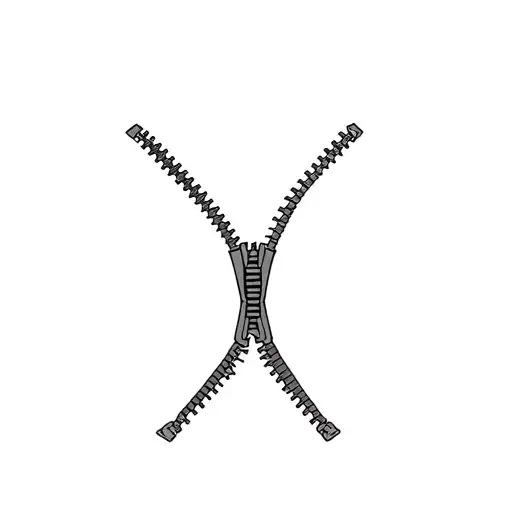 zipper partially open tattoo design idea