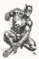 black super heros tattoo design idea