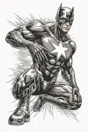 black super heros tattoo design idea