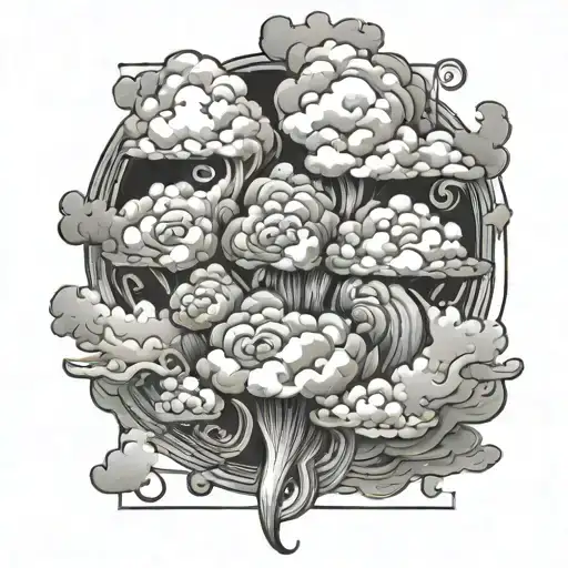 Coverup Clouds and Smoke tattoo design idea