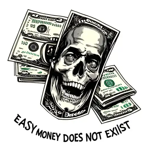 EASY MONEY DOES NOT EXIST tattoo design idea