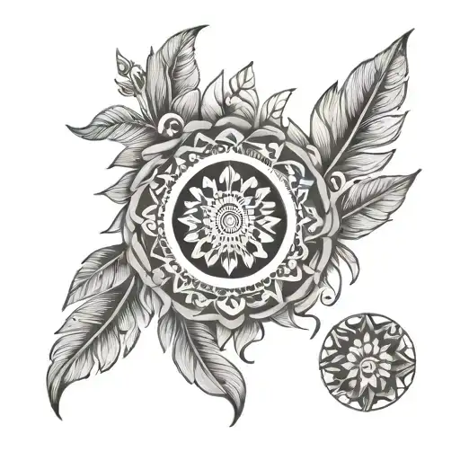 Hippie nature tattoo design idea