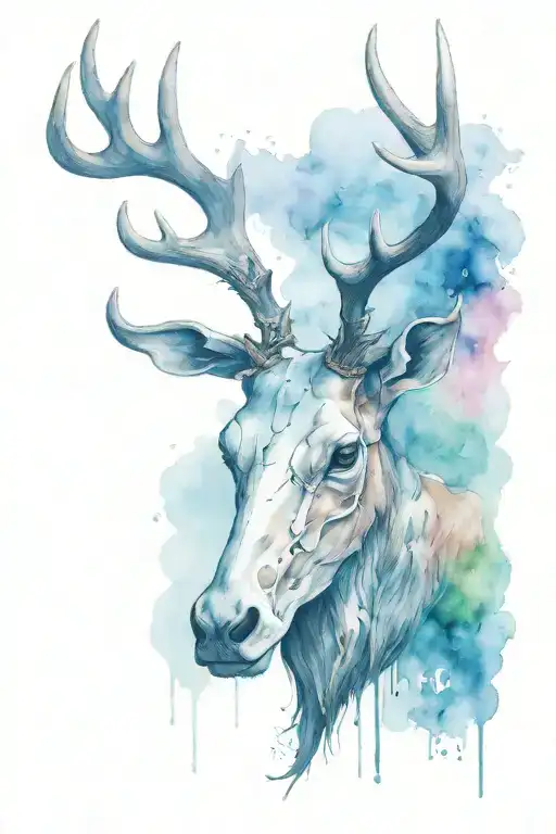 Bull Elk Skull tattoo design idea