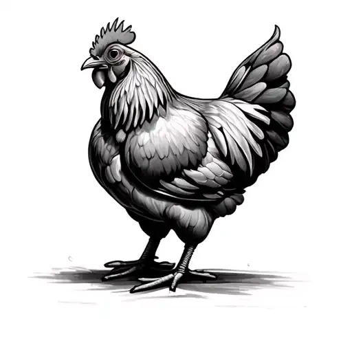 "Chicken Theriz" chiken whit smokomg tattoo design idea