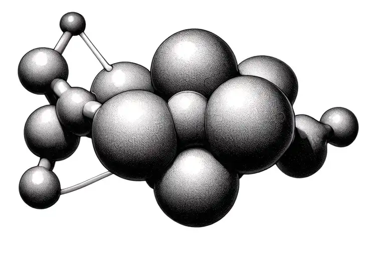 oxitocine molecule structure prediction with AlphaFold tattoo design idea