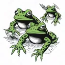 three ninja frogs tattoo design idea