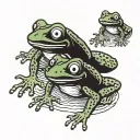 three ninja frogs tattoo design idea