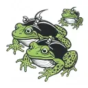 three ninja frogs tattoo design idea