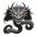 dragon and 2000 written inside surrounded tattoo design idea