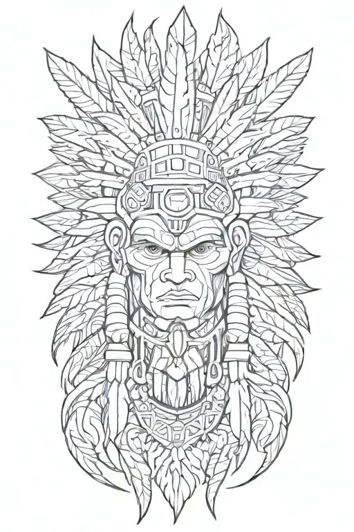 super saiyan indian chief tattoo design idea
