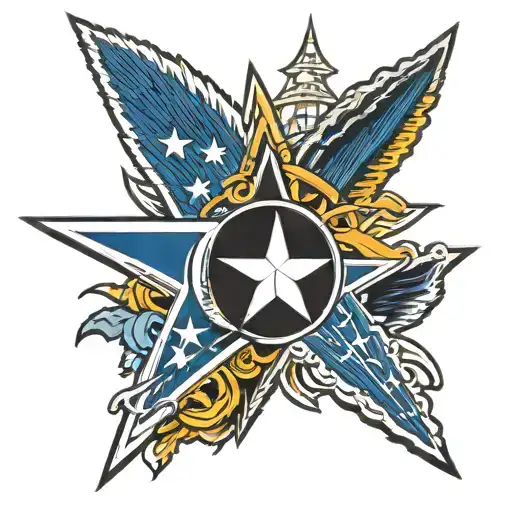 Dallas Cowboys vs. Pittsburgh Steelers logo tattoo design idea