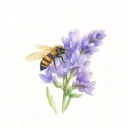 lavender with bee tattoo design idea