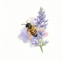 lavender with bee tattoo design idea