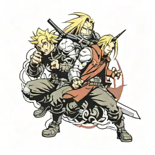 edward and alphonse elric full metal alchemist tattoo design idea