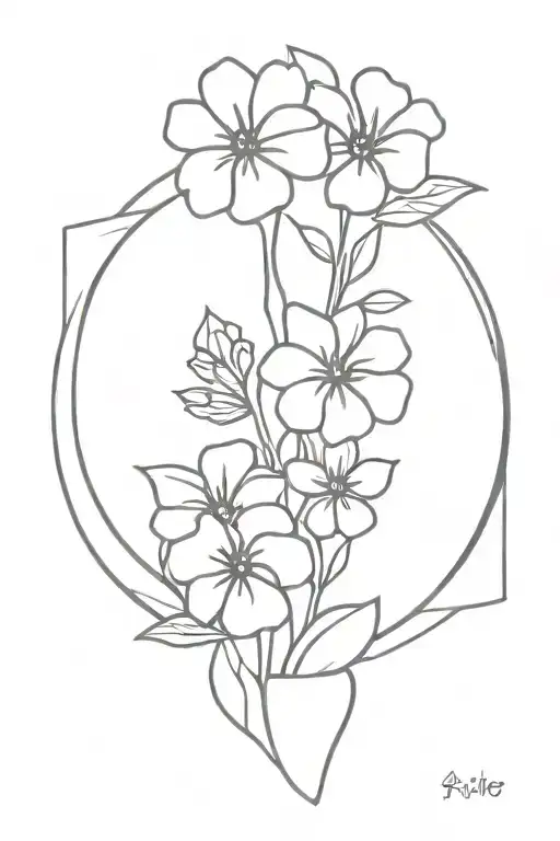 sexual assault symbol with flowers tattoo design idea