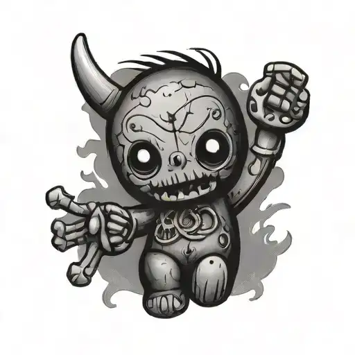 voodoo doll middle finger tattoo tattoo design idea