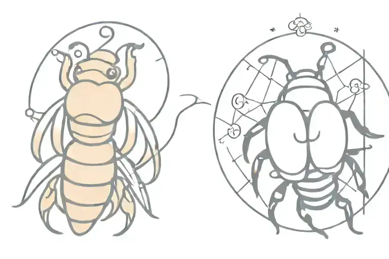 cancer horoscope and july 8 and bee tattoo design idea