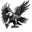 SIMPLE TRIBAL EAGLE WITH WINGS tattoo design idea