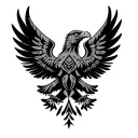 SIMPLE TRIBAL EAGLE WITH WINGS tattoo design idea
