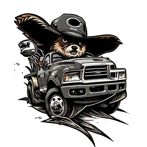 truck driver, Chicago bears, fishing tattoo design idea