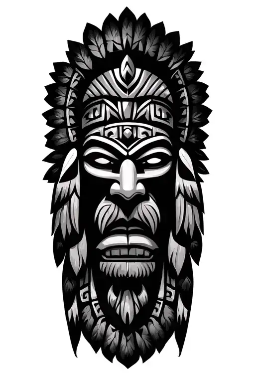 native totem pole tattoo design idea