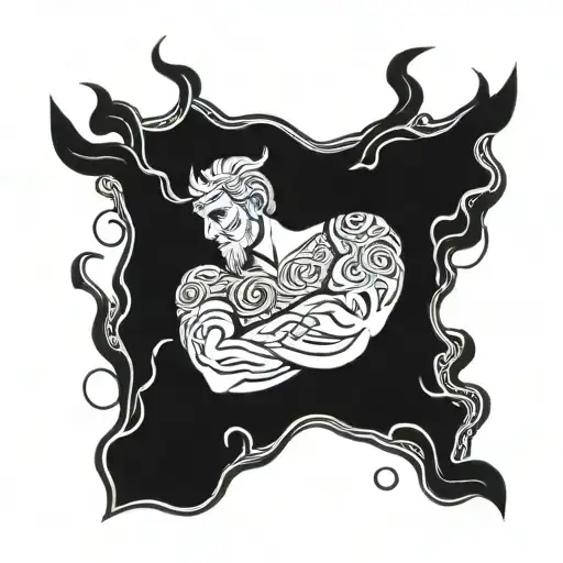 Finnish god holding tattoo design idea