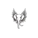 angel elephant tattoo design idea