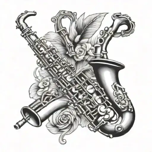 Saxophone tattoo design idea