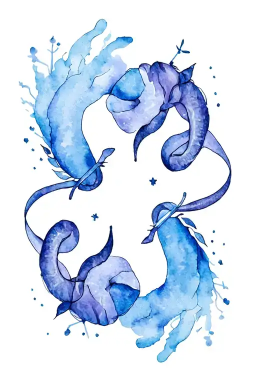 Taurus and Aries constellation intertwined tattoo design idea