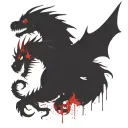 bipolar affectivity dragon two heads looking tattoo design idea