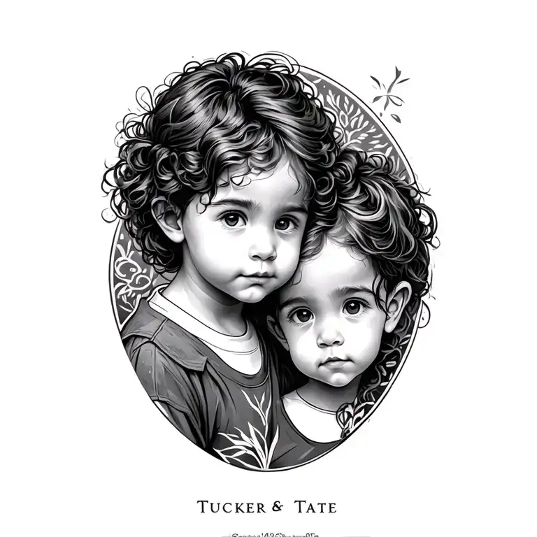 Children names Tucker and Tate tattoo design idea