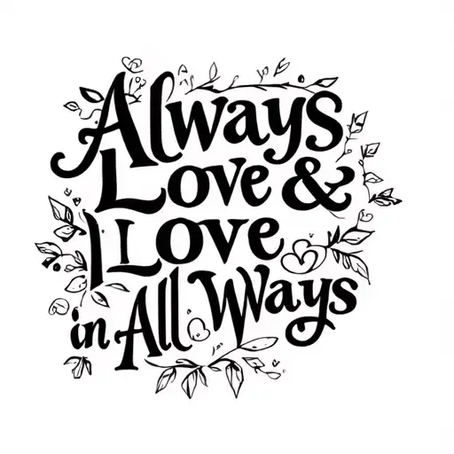 "Always Love & Love in All Ways" dreamland tattoo design idea