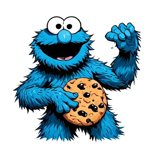 Cookie Monster Super Hero Academia tattoo design idea