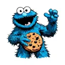 Cookie Monster Super Hero Academia tattoo design idea