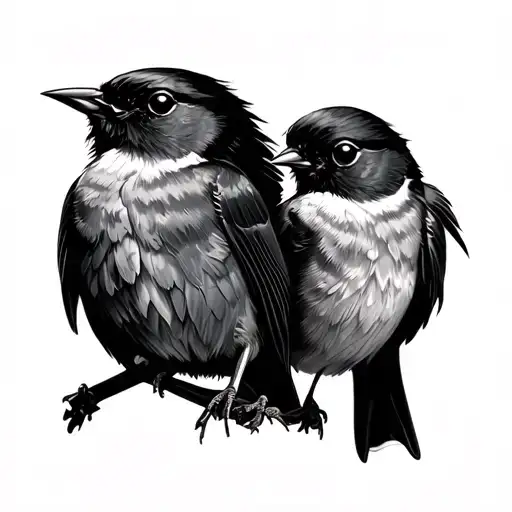 2 Robins tattoo design idea